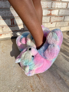 Pastel Teddy Slippers