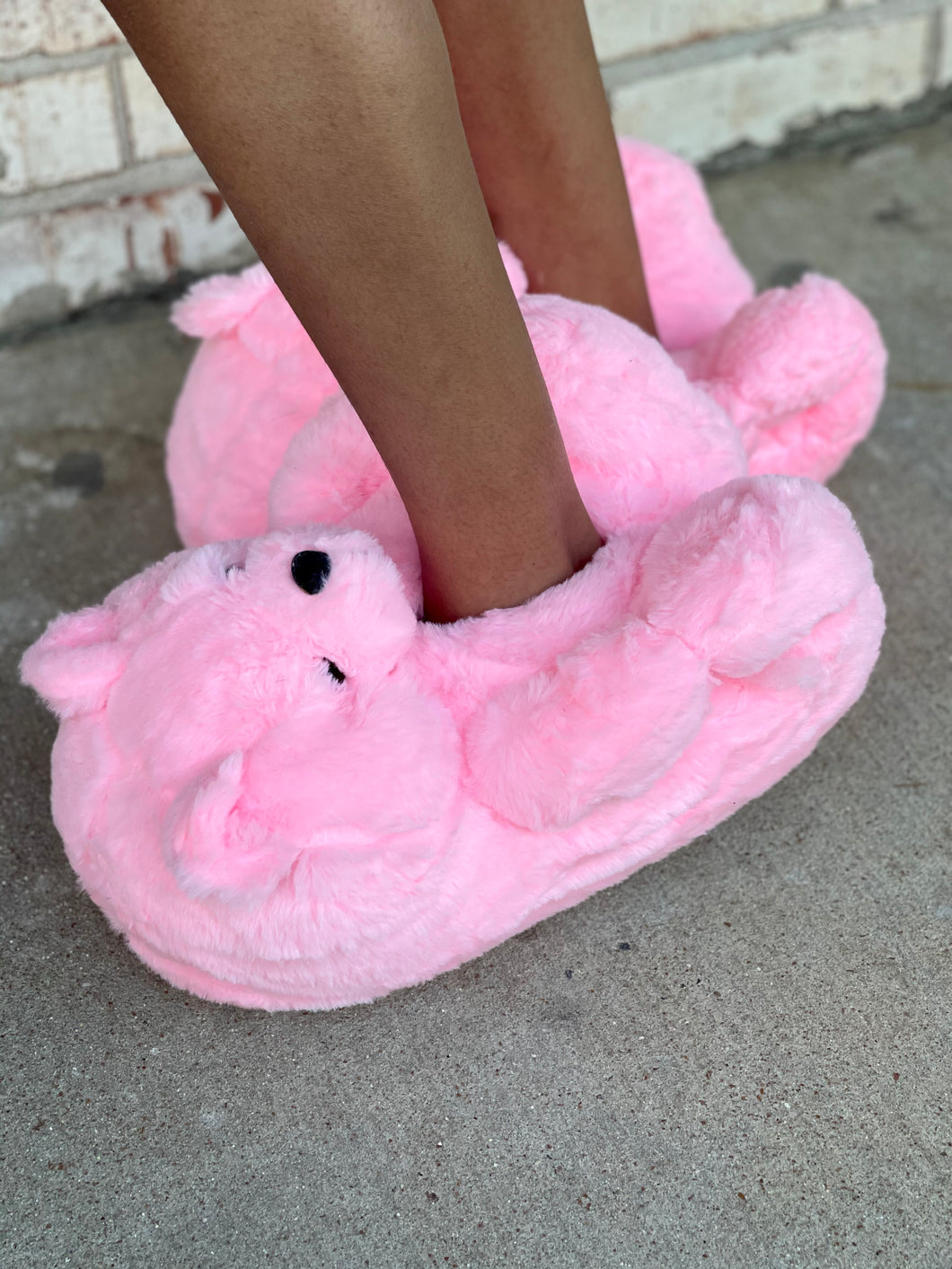 Light Pink Teddy Slippers