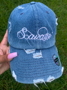 Distressed Jean Dad Hat